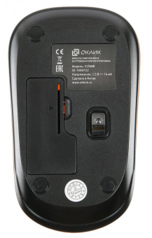 Мышь Оклик 525MW черный/оранжевый оптическая (1000dpi) беспроводная USB для ноутбука (3but) от магазина РЭССИ