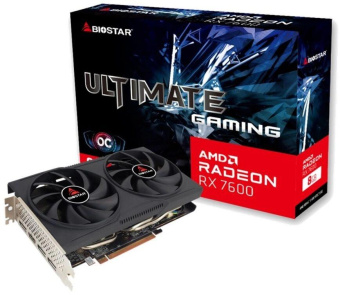 Видеокарта Biostar PCI-E 4.0 VA76S6RM81 RX7600 OC AMD Radeon RX 7600 8Gb 128bit GDDR6 2318/18000 HDMIx1 DPx3 HDCP Ret от магазина РЭССИ