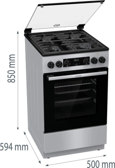 Плита Комбинированная Gorenje GK5C41SF серый (стеклянная крышка) реш.чугун от магазина РЭССИ