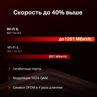 Роутер беспроводной Mercusys MR60X AX1500 10/100/1000BASE-TX черный от магазина РЭССИ