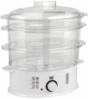 Пароварка GFGril GFS-5MPP 3ярус. 800Вт белый/белый от магазина РЭССИ