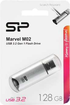 Флеш Диск Silicon Power 128GB Marvel M02 SP128GBUF3M02V1S USB3.0 серебристый от магазина РЭССИ