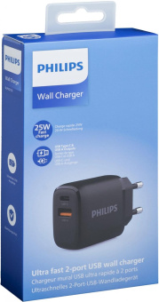 Сетевое зар./устр. Philips DLP4327 240W 1.5A (PD) USB/USB Type-C универсальное черный (DLP4327CB/70) от магазина РЭССИ