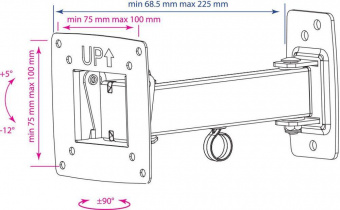 Кронштейн для телевизора Kromax OPTIMA-103 черный 10"-28" макс.25кг настенный поворотно-выдвижной и наклонный от магазина РЭССИ