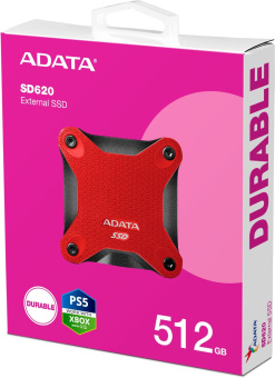 Накопитель SSD A-Data USB 3.1 512GB SD620-512GCRD SD620 2.5" красный от магазина РЭССИ