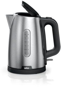 Чайник электрический Braun WK1500BK 1.7л. 2200Вт черный/нержавеющая сталь корпус: металл/пластик от магазина РЭССИ