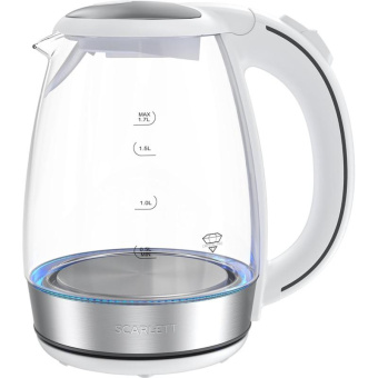 Чайник электрический Scarlett SC-EK27G37 1.7л. 2200Вт белый корпус: стекло/пластик от магазина РЭССИ