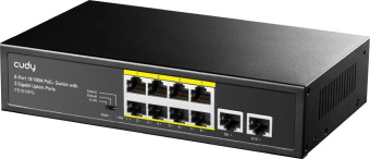 Коммутатор Cudy FS1010PG (L2) 8x100Мбит/с 2x1Гбит/с 8PoE+ 120W неуправляемый от магазина РЭССИ