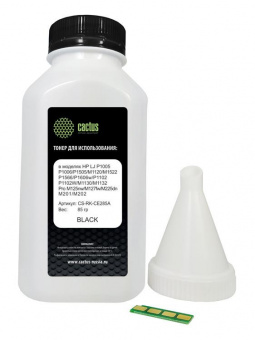 Тонер Cactus CS-RK-CE285A черный флакон 85гр. (в компл.:чип) для принтера HP LJ P1005/M1120/P1606w; Pro M125nw/M127fw/ от магазина РЭССИ