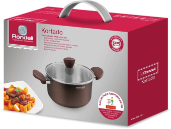 Кастрюля Rondell Kortado RDS-1031 2л. d=18см (с крышкой) коричневый от магазина РЭССИ