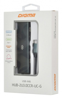 Стыковочная станция Digma HUB-2U3.0СCR-UC-G от магазина РЭССИ