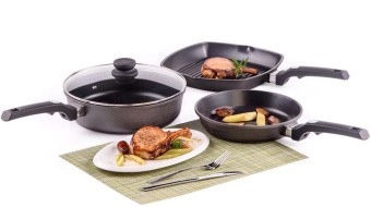 Сковорода Rondell Escurion Grey RDA-1400 круглая 26см покрытие: TriTitan ручка несъемная (без крышки) серый от магазина РЭССИ