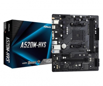 Материнская плата Asrock A520M-HVS Soc-AM4 AMD A520 2xDDR4 mATX AC`97 8ch(7.1) GbLAN RAID+VGA+HDMI от магазина РЭССИ