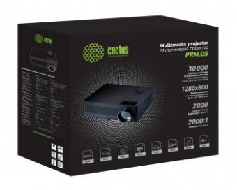 Проектор Cactus CS-PRM.05B.WXGA-A LCD 2800Lm (1280x800) 2000:1 ресурс лампы:30000часов 2xUSB typeA 2xHDMI 4.2кг от магазина РЭССИ