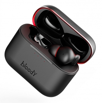 Гарнитура вкладыши A4Tech Bloody M90 черный/красный беспроводные bluetooth в ушной раковине (M90 BLACK + RED) от магазина РЭССИ