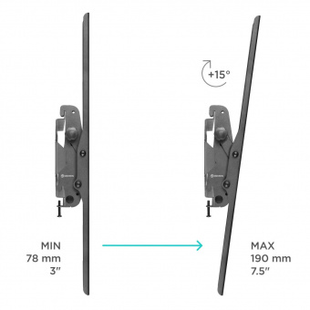 Кронштейн для телевизора Onkron UT4 черный 55"-100" макс.75кг настенный наклон от магазина РЭССИ