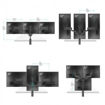 Кронштейн для мониторов Onkron G280 черный 13"-32" макс.24кг настольный поворот и наклон верт.перемещ. от магазина РЭССИ