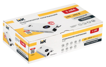 Стабилизатор напряжения IEK Slim 1кВА однофазный белый (IVS22-1-001-09) от магазина РЭССИ