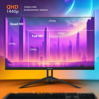 Монитор SunWind 27" SUN-M27BA108 черный IPS 16:9 HDMI матовая 280cd 178гр/178гр 2560x1440 144Hz G-Sync DP FHD 4.2кг от магазина РЭССИ