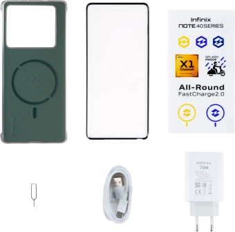 Смартфон Infinix X6850 Note 40 Pro 256Gb 12Gb зеленый моноблок 3G 4G 2Sim 6.78" 1080x2436 Android 14 108Mpix 802.11 a/b/g/n/ac NFC GPS GSM900/1800 GSM1900 TouchSc Protect FM от магазина РЭССИ