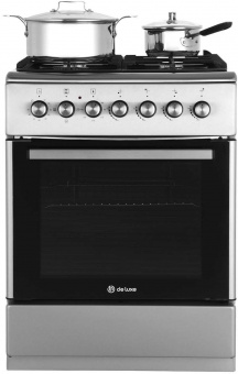Плита Комбинированная De Luxe 606040.01гэ-005(кр) ЧР серый (стеклянная крышка) реш.чугун от магазина РЭССИ
