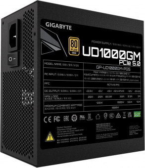 Блок питания Gigabyte ATX 1000W GP-UD1000GM PG5 Gen.5 80+ gold (24+4+4pin) APFC 120mm fan 8xSATA Cab Manag RTL от магазина РЭССИ