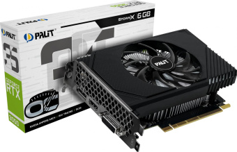 Видеокарта Palit PCI-E 4.0 RTX3050 STORMX OC NVIDIA GeForce RTX 3050 6Gb 96bit GDDR6 1042/14000 DVIx1 HDMIx1 DPx1 HDCP Ret от магазина РЭССИ