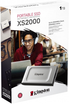 Накопитель SSD Kingston USB-C 1Tb SXS2000/1000G XS2000 1.8" серый от магазина РЭССИ