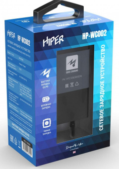 Сетевое зар./устр. Hiper HP-WC002 3A (PD+QC) USB-C универсальное черный от магазина РЭССИ