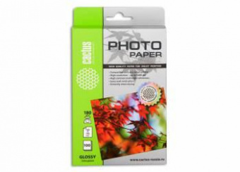 Фотобумага Cactus CS-GA6180100 10x15/180г/м2/100л./белый глянцевое для струйной печати от магазина РЭССИ