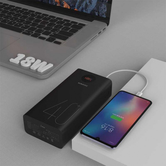 Мобильный аккумулятор Romoss PEA40 40000mAh 3A QC 2xUSB черный от магазина РЭССИ