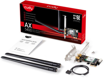 Сетевой адаптер Wi-Fi + Bluetooth Cudy WE3000 АХ5400 PCI Express (ант.внеш.съем) 2ант. от магазина РЭССИ