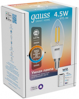 Умная лампа Gauss Smart Home C35 E14 (упак.:1шт) (1250112) от магазина РЭССИ