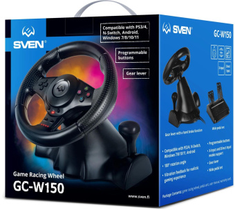 Руль Sven GC-W150 16кноп. (с педалями) черный от магазина РЭССИ