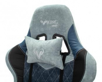 Кресло игровое Zombie VIKING 7 KNIGHT Fabric голубой текстиль/эко.кожа с подголов. крестов. металл от магазина РЭССИ