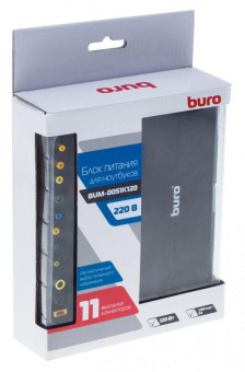 Блок питания Buro BUM-0051K120 автоматический 120W 12V-20V 11-connectors 6A 1xUSB 2A от бытовой электросети LED индикатор от магазина РЭССИ