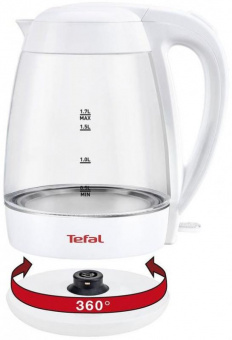 Чайник электрический Tefal KO450132 1.7л. 2200Вт белый (корпус: пластик/стекло) от магазина РЭССИ