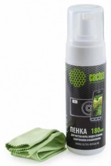 Чистящий набор (салфетки + пена) Cactus CS-S3006 для экранов и оптики 1шт 18x18см 180мл от магазина РЭССИ