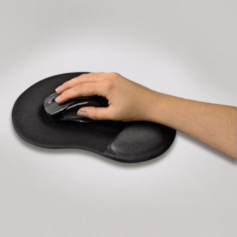 Коврик для мыши Hama Ergonomic Мини черный 215x255x21мм (00054779) от магазина РЭССИ