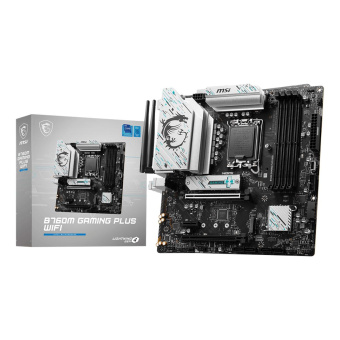 Материнская плата MSI B760M GAMING PLUS WIFI Soc-1700 Intel B760 4xDDR5 mATX AC`97 8ch(7.1) 2.5Gg+HDMI+DP от магазина РЭССИ
