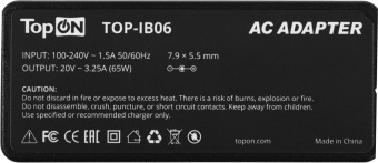 Блок питания TopON TOP-IB06 65W-20V 3.25A от бытовой электросети от магазина РЭССИ