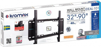 Кронштейн для телевизора Kromax IDEAL-101 черный 32"-90" макс.40кг настенный фиксированный от магазина РЭССИ