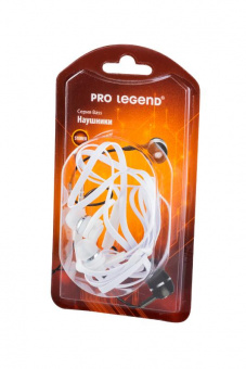 Наушники Pro Legend Bass PL5021 с микрофоном белые затычки, 18-20kHz, 116#3dB, 32Ом, шнур 1.2м BL1 от магазина РЭССИ