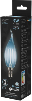 Лампа светодиодная Gauss Filament 9Вт цок.:E14 свеча на ветру 220B 4100K св.свеч.бел.ней. CF35 (упак.:1шт) (104801209) от магазина РЭССИ