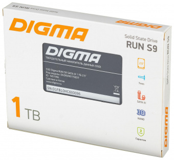 Накопитель SSD Digma SATA III 1Tb DGSR2001TS93T Run S9 2.5" от магазина РЭССИ