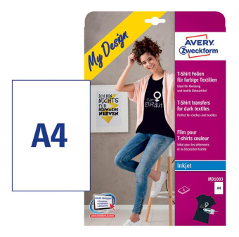 Термотрансфер Avery Zweckform MD1003 A4/4л./белый матовое для струйной печати от магазина РЭССИ