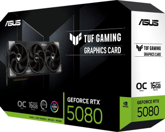 Видеокарта Asus PCI-E TUF-RTX5080-O16G-GAMING NVIDIA GeForce RTX 5080 16Gb 256bit GDDR7 2640/23000 HDMIx2 DPx3 HDCP Ret от магазина РЭССИ