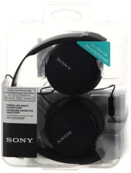 Гарнитура накладные Sony MDR-ZX310AP 1.2м черный проводные оголовье от магазина РЭССИ