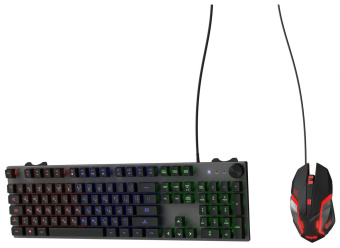 Клавиатура + мышь Оклик 500GMK клав:серый/черный мышь:черный/серый USB Multimedia LED (1546797) от магазина РЭССИ