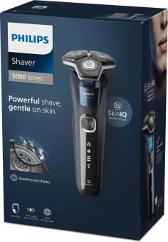 Бритва роторная Philips S5885/10 реж.эл.:3 питан.:аккум. темно-синий от магазина РЭССИ